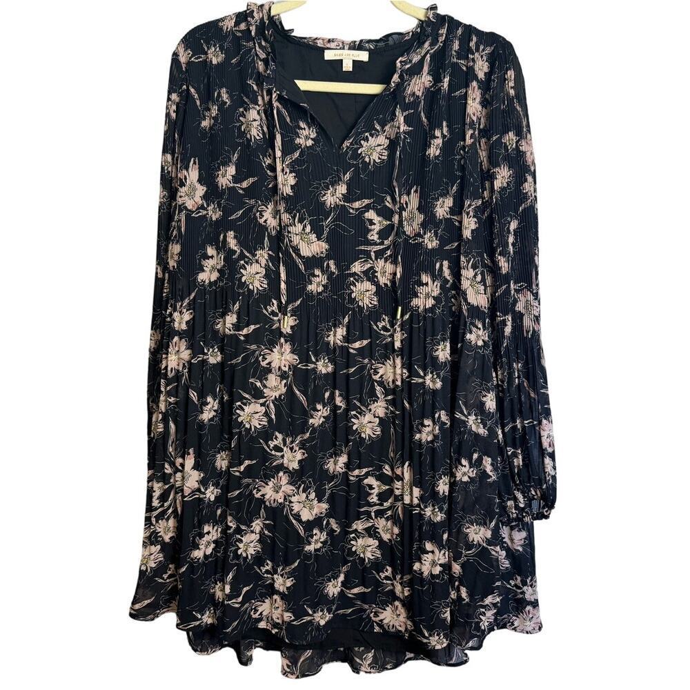 Skies are Blue Mini Dress Size Large floral black and‎ pink NWOT